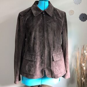 Liz Claiborne Women's Brown Suede Jacket Size PL